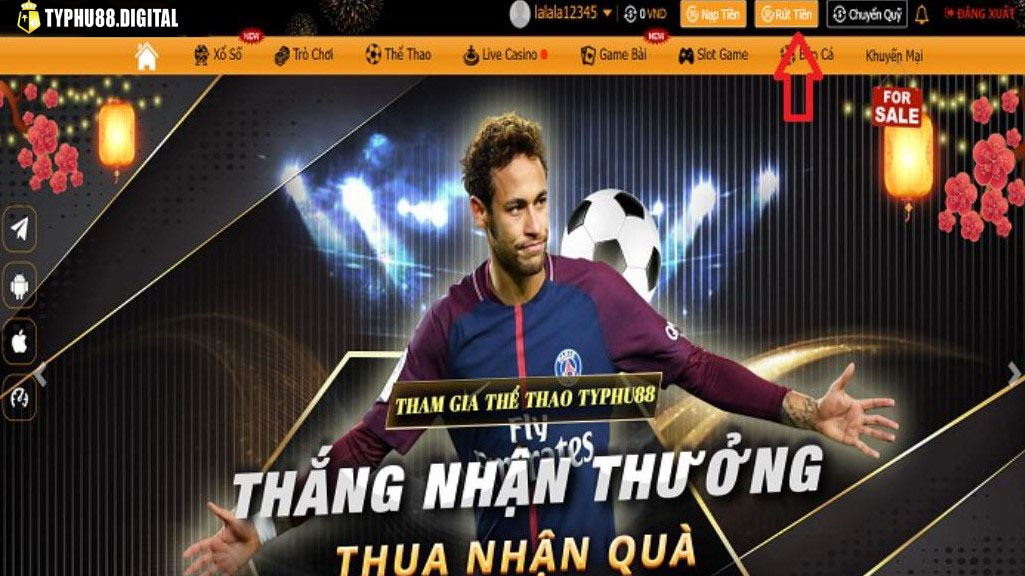 truy cập trang chủ typhu88 chọn rút tiền